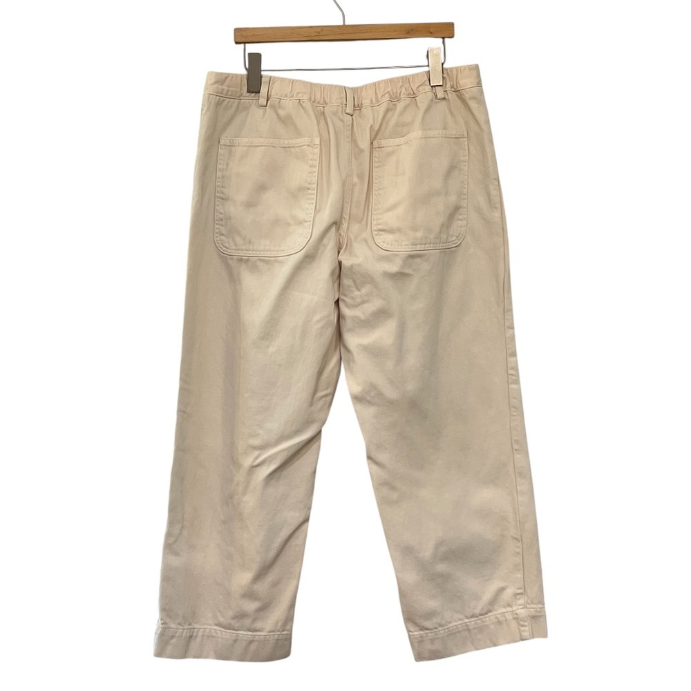 Banana Republic Factory Twill Straight Cream Pants Elastic Back Size L - Picture 5 of 13